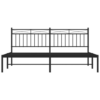 Bettgestell mit Kopfteil Metall Schwarz 180x200 cm