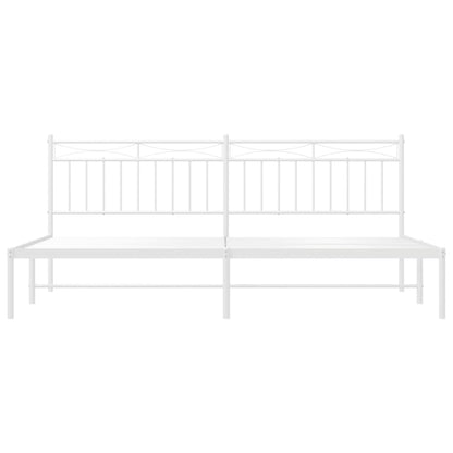 Bettgestell mit Kopfteil Metall Weiß 200x200 cm
