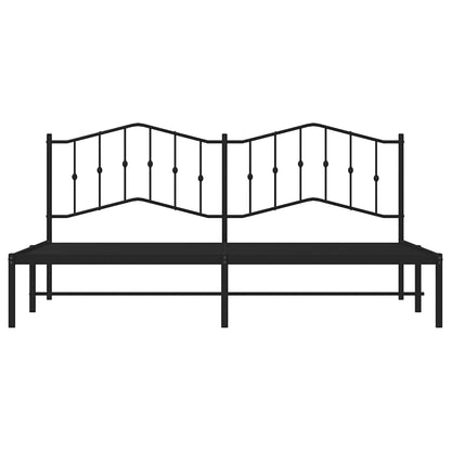 Bettgestell mit Kopfteil Metall Schwarz 193x203 cm