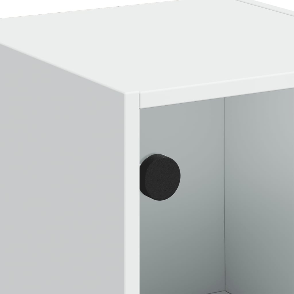 Highboard mit Glastüren Weiß 35x37x109 cm