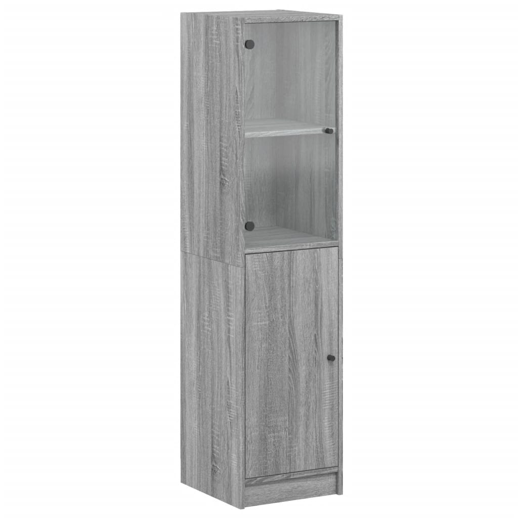 Highboard mit Glastür Grau Sonoma 35x37x142 cm