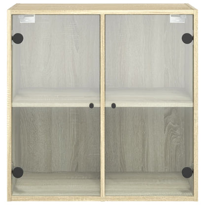 Wandschrank mit Glastüren Sonoma-Eiche 68x37x68,5 cm