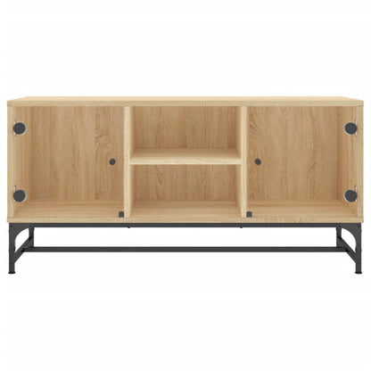 TV-Schrank mit Glastüren Sonoma-Eiche 102x37x50 cm