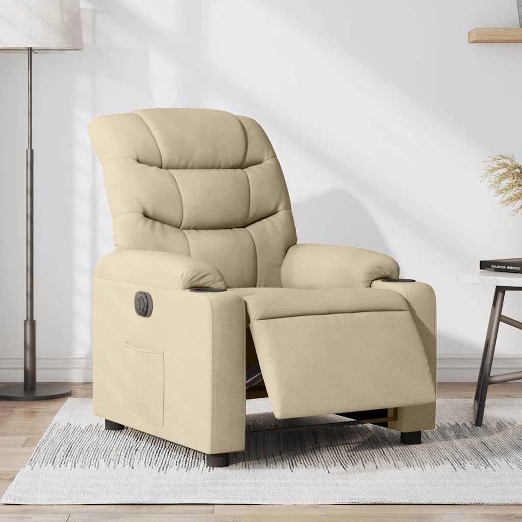 Relaxsessel Elektrisch Creme Stoff