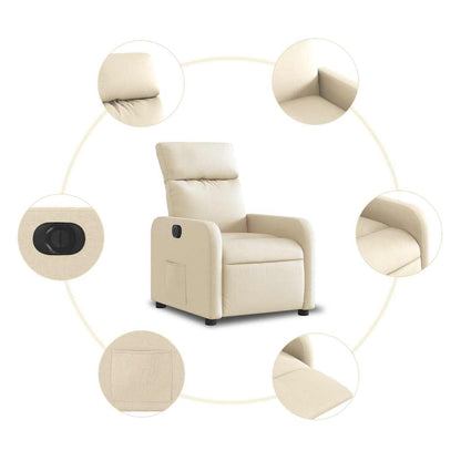 Relaxsessel Elektrisch Creme Stoff