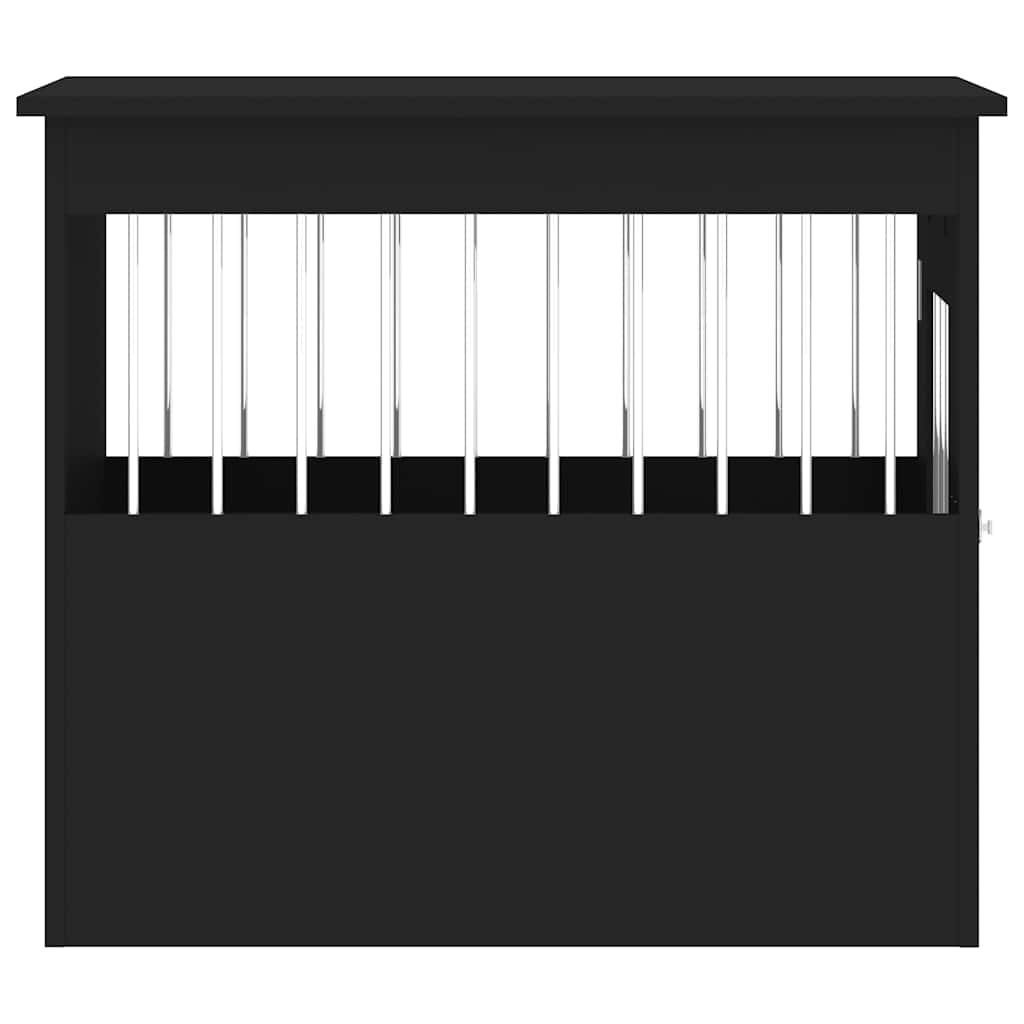 Hundekäfig im Möbelstil Schwarz 55x75x65 cm Holzwerkstoff