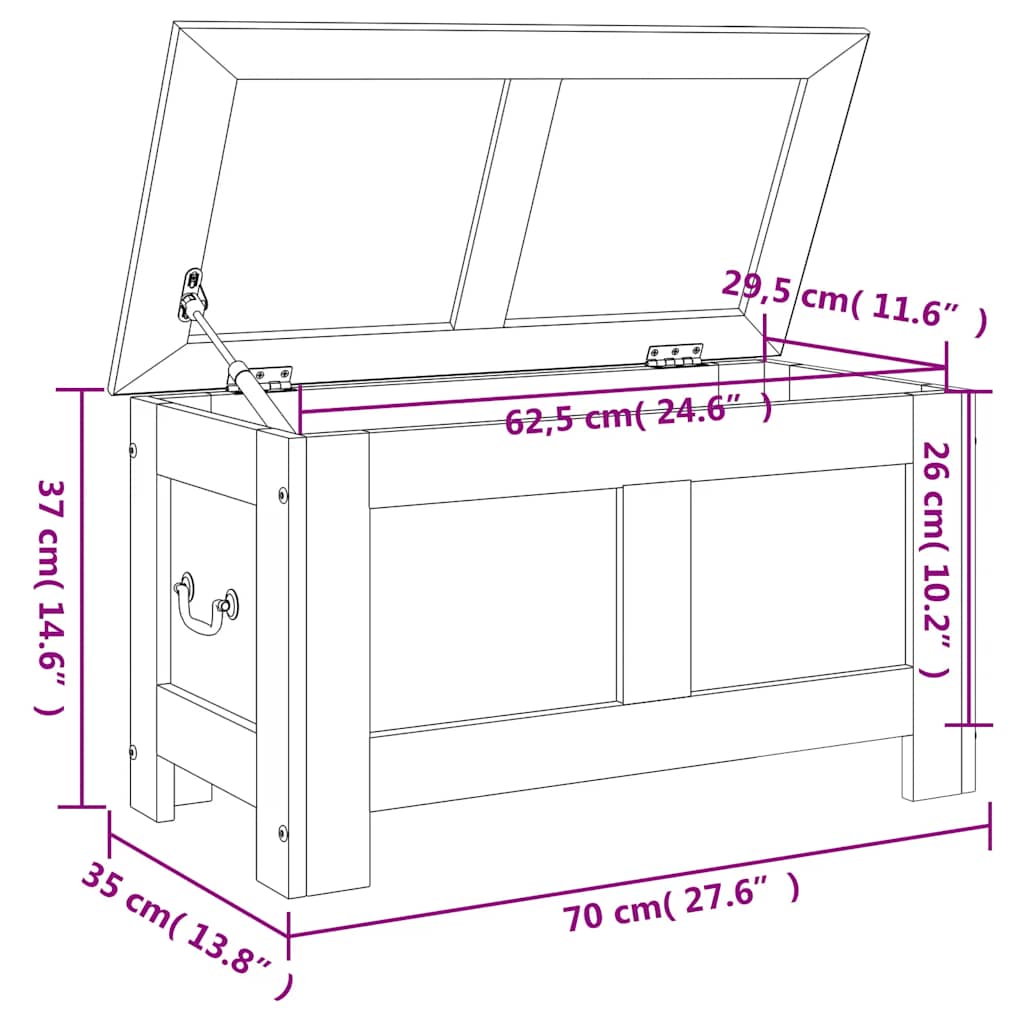 Truhe mit Deckel Braun Massivholz Akazie