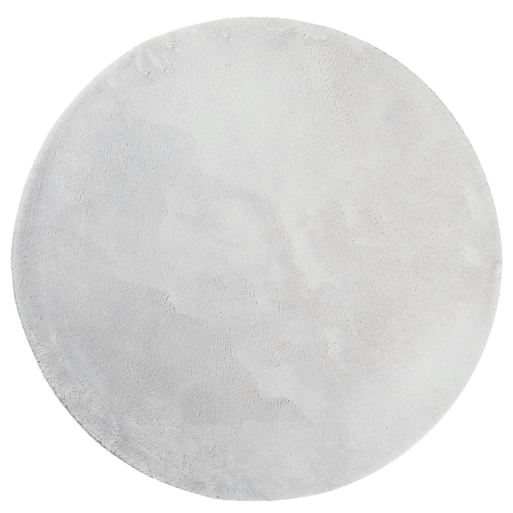 Teppich HUARTE Kurzflor Weich und Waschbar Grau Ø 100 cm