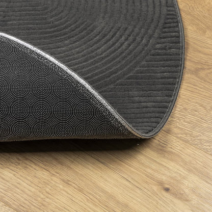 Teppich IZA Kurzflor Skandi-Stil Anthrazit Ø 160 cm