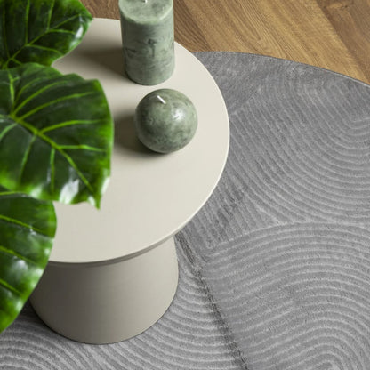 Teppich IZA Kurzflor Skandinavischer Look Grau Ø 80 cm