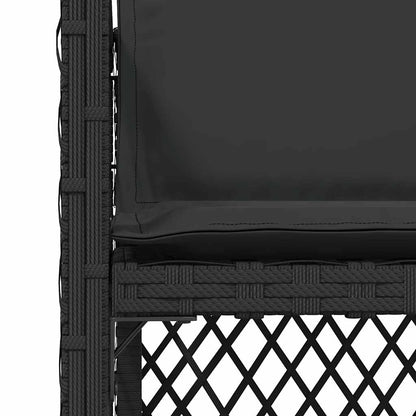 Gartenstühle mit Kissen 4 Stk. Schwarz Poly Rattan