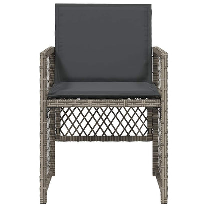 Gartenstühle mit Kissen 4 Stk. Grau Poly Rattan