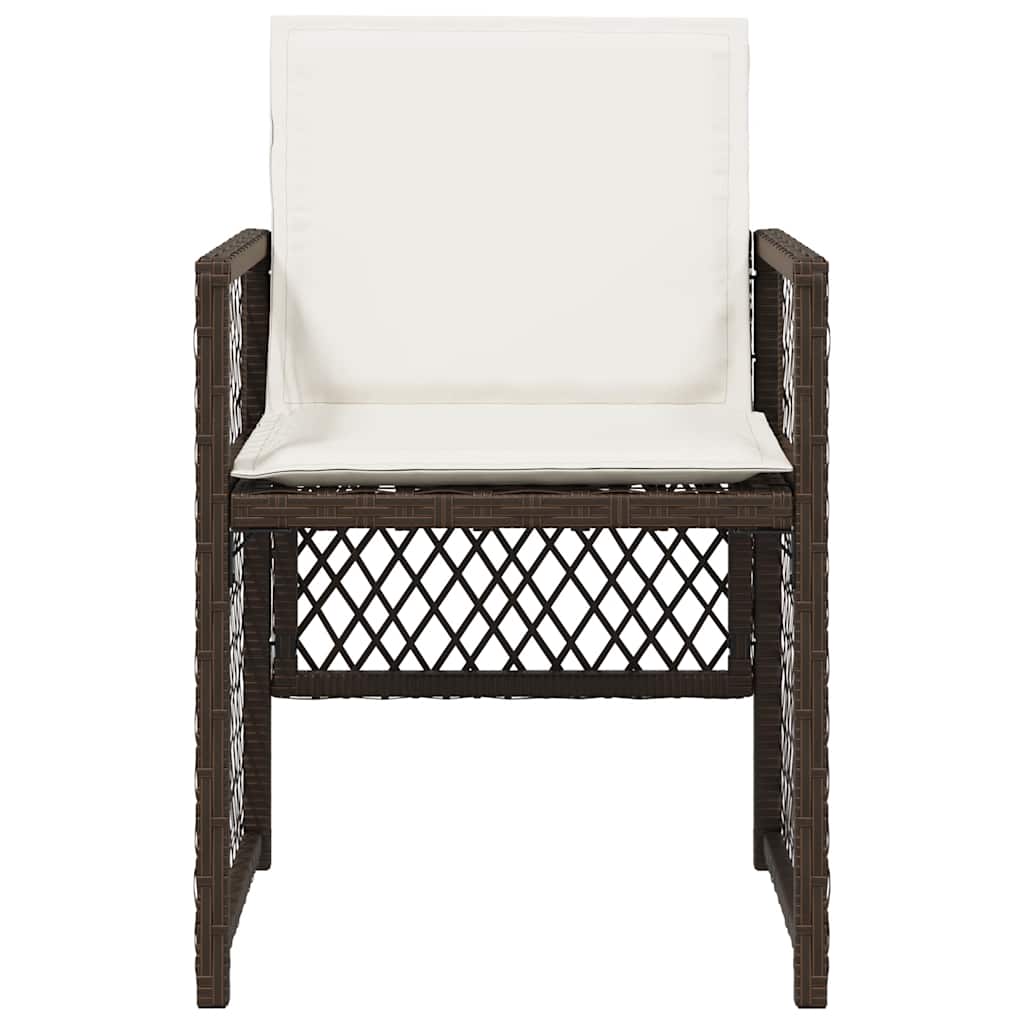 Gartenstühle mit Kissen 4 Stk. Braun Poly Rattan