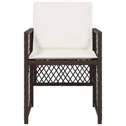 Gartenstühle mit Kissen 4 Stk. Braun Poly Rattan