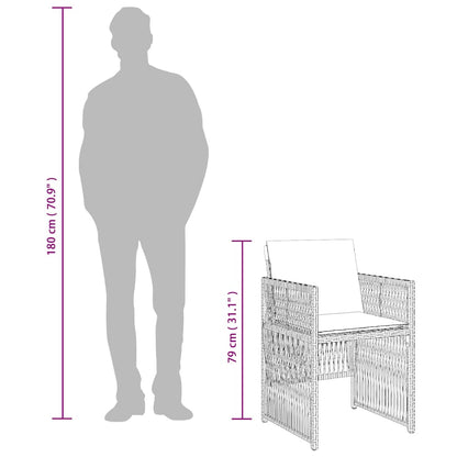 Gartenstühle mit Kissen 4 Stk. Schwarz Poly Rattan