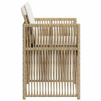 Gartenstühle mit Kissen 4 Stk. Beige Poly Rattan