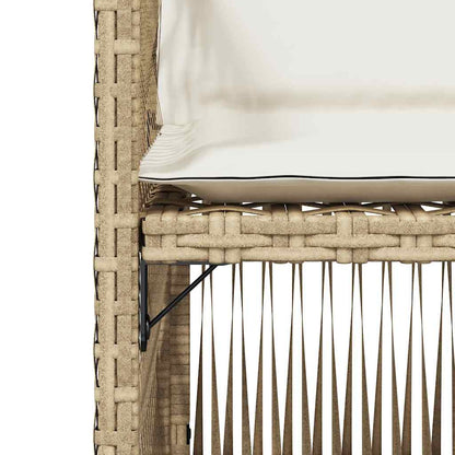 Gartenstühle mit Kissen 4 Stk. Beige Poly Rattan