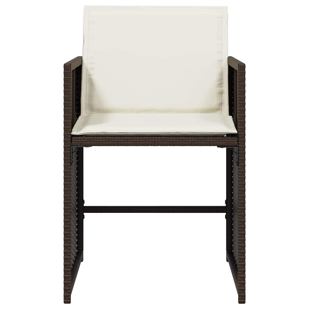 Gartenstühle mit Kissen 4 Stk. Braun Poly Rattan