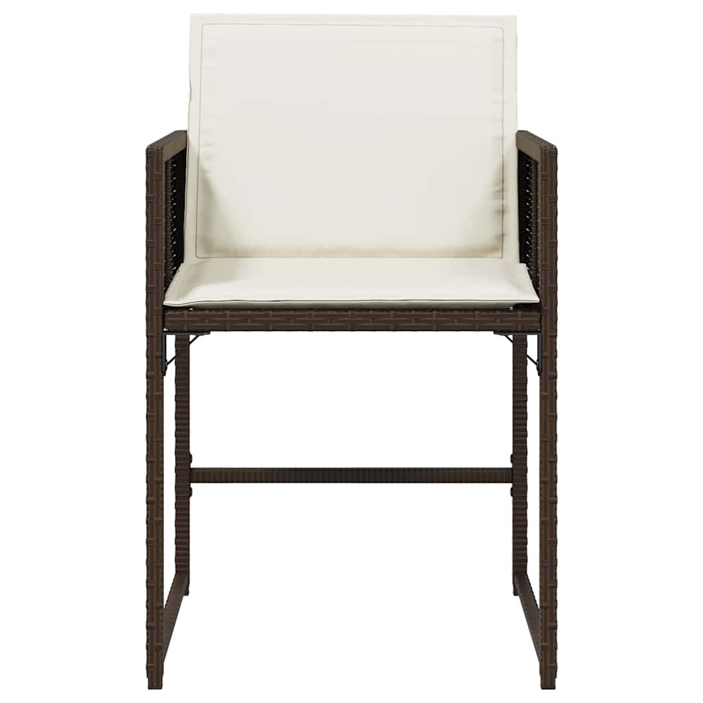 Gartenstühle mit Kissen 4 Stk. Braun Poly Rattan
