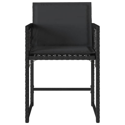 Gartenstühle mit Kissen 4 Stk. Schwarz Poly Rattan