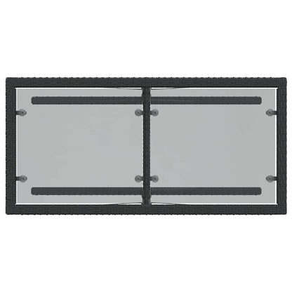 3-tlg. Bistro-Set mit Kissen Schwarz Poly Rattan