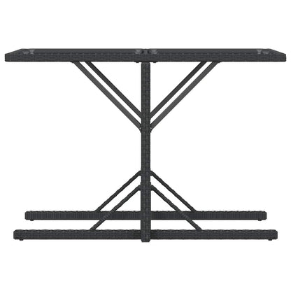 3-tlg. Bistro-Set mit Kissen Schwarz Poly Rattan