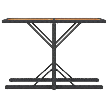 3-tlg. Bistro-Set mit Kissen Schwarz Poly Rattan