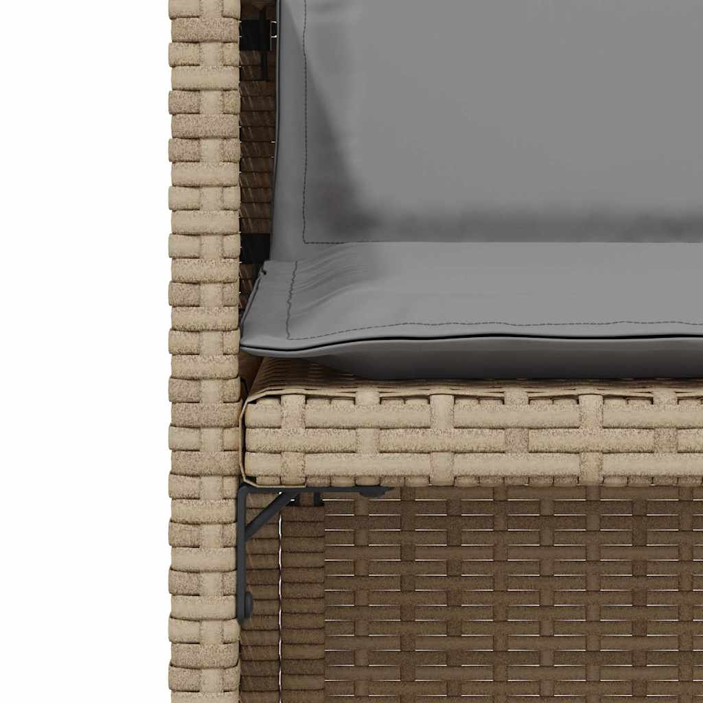 3-tlg. Bistro-Set mit Kissen Beigemischung Poly Rattan