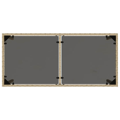 5-tlg. Garten-Essgruppe mit Kissen Beige Poly Rattan