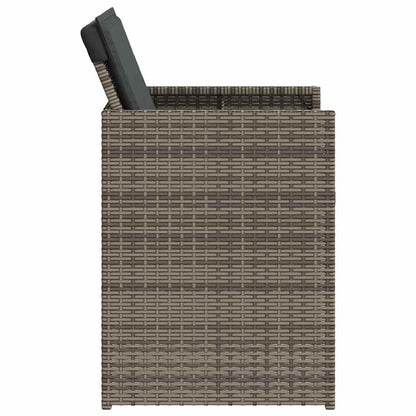 5-tlg. Garten-Essgruppe mit Kissen Grau Poly Rattan