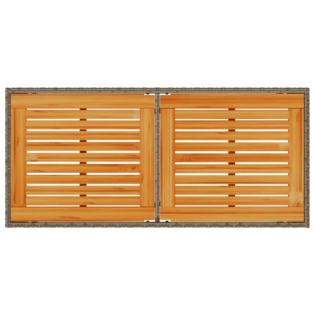 5-tlg. Garten-Essgruppe mit Kissen Grau Poly Rattan