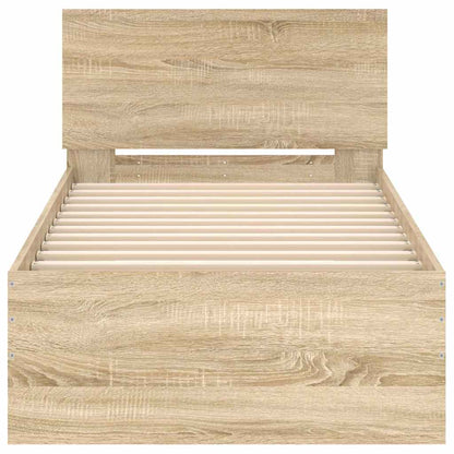 Bettgestell ohne Matratze mit Kopfteil Sonoma-Eiche 90x200 cm