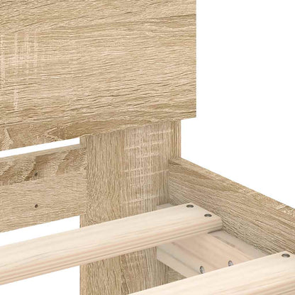 Bettgestell mit Kopfteil Sonoma-Eiche 200x200 cm