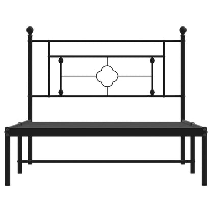 Bettgestell mit Kopfteil Metall Schwarz 107x203 cm