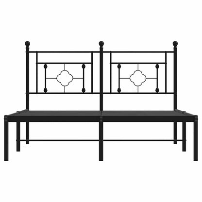 Bettgestell mit Kopfteil Metall Schwarz 140x200 cm