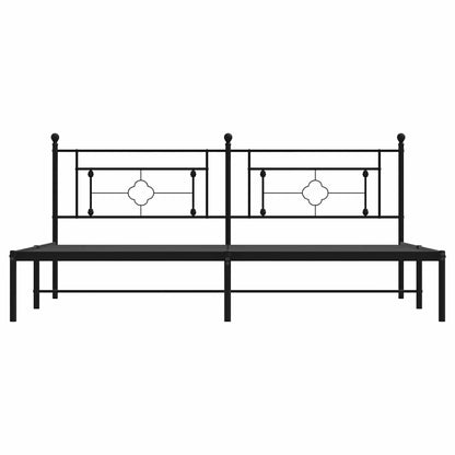 Bettgestell mit Kopfteil Metall Schwarz 193x203 cm