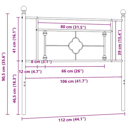 Ersatz-Kopfteil Metall Schwarz 107 cm