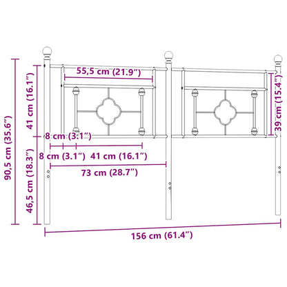 Ersatz-Kopfteil Metall Weiß 150 cm