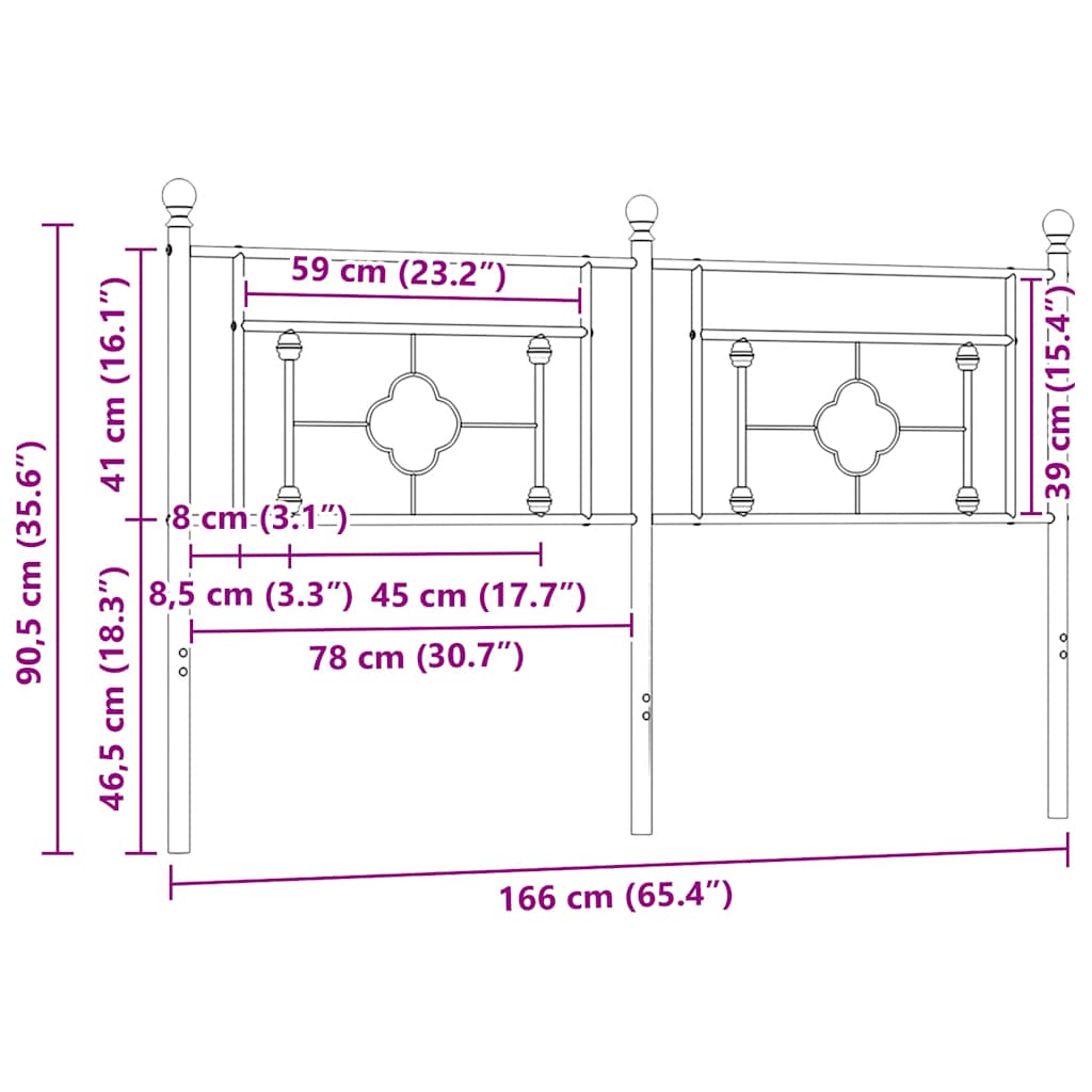 Ersatz-Kopfteil Metall Weiß 160 cm