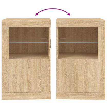 Beistellschrank mit LED-Leuchten Sonoma Eiche Holzwerkstoff