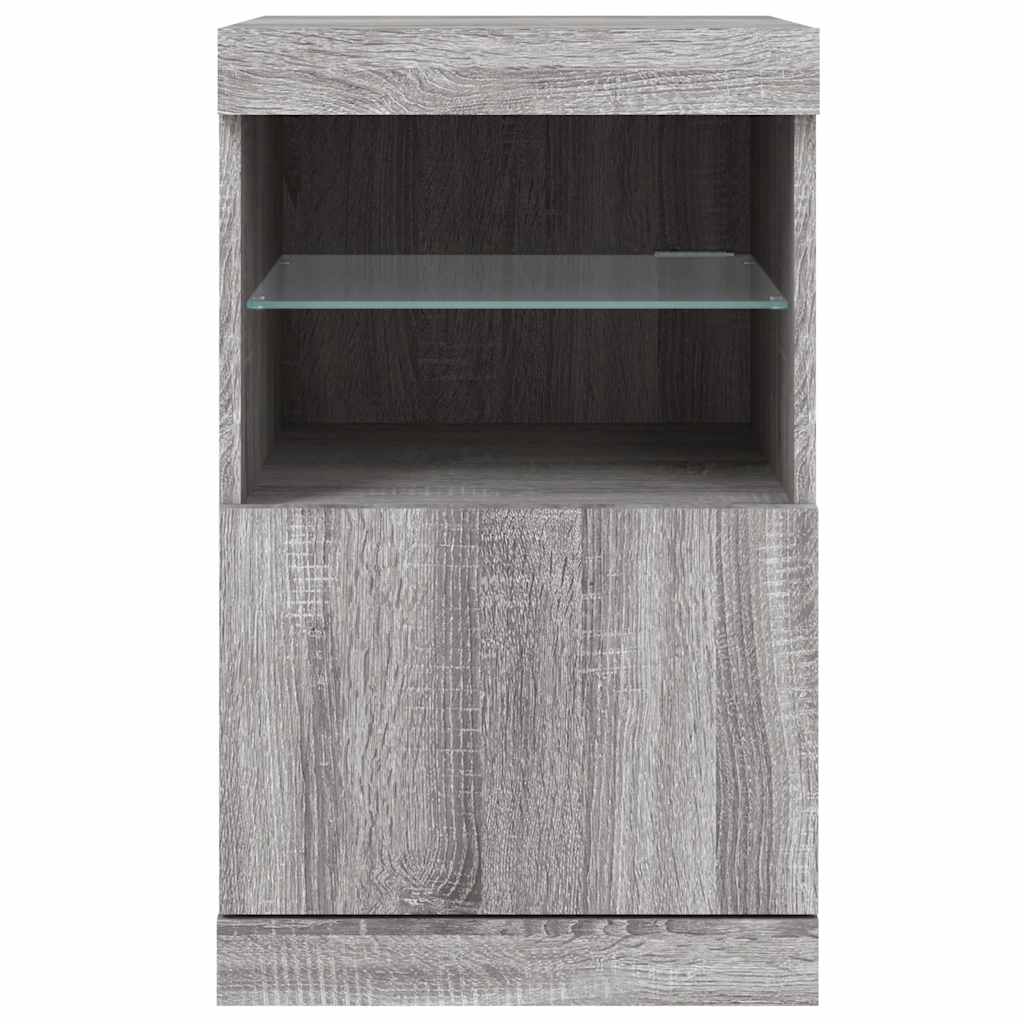 Sideboard mit LED-Leuchten Grau Sonoma 41x37x67 cm