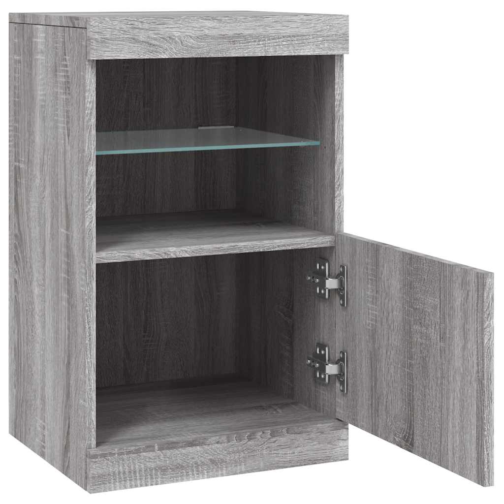 Sideboard mit LED-Leuchten Grau Sonoma 41x37x67 cm