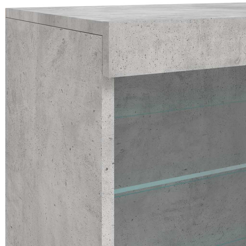 Sideboard mit LED-Leuchten Betongrau 60,5x37x67 cm