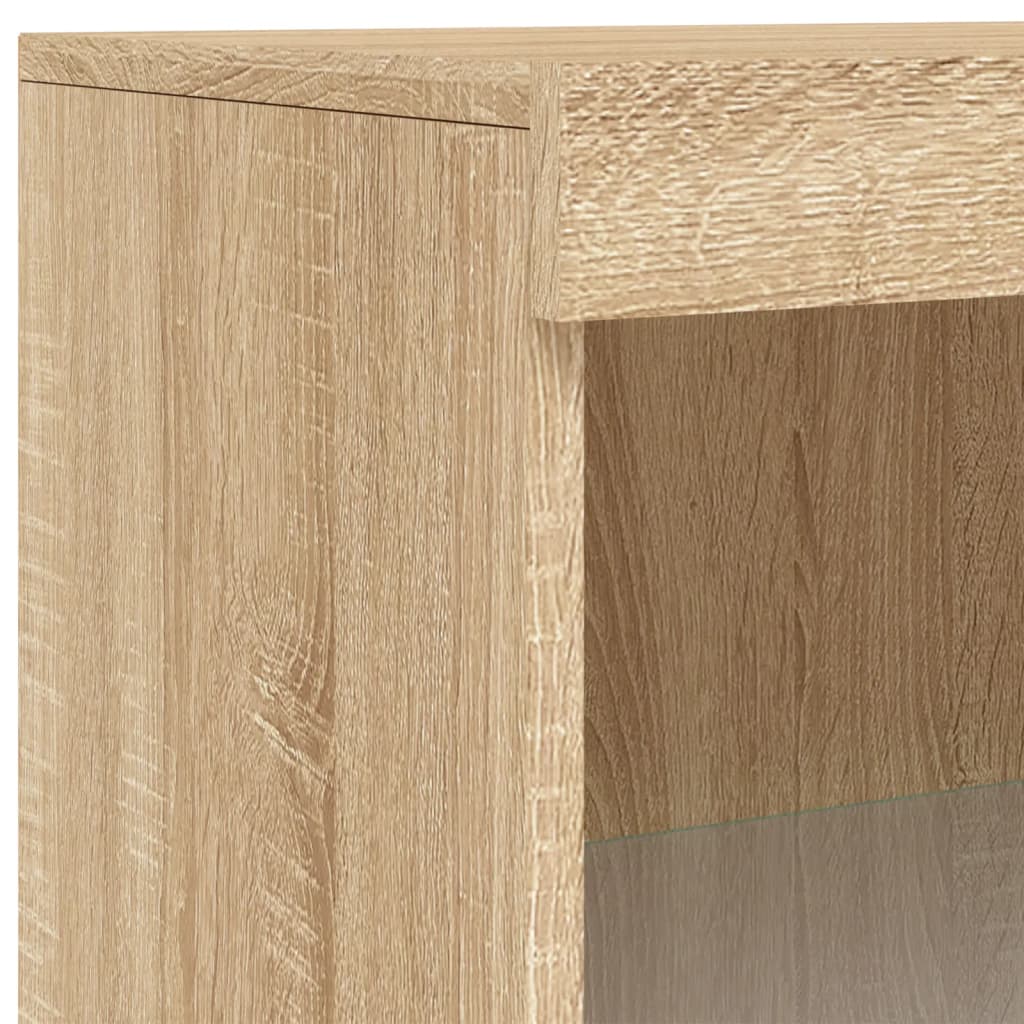 Sideboard mit LED-Leuchten Sonoma-Eiche 60,5x37x100 cm