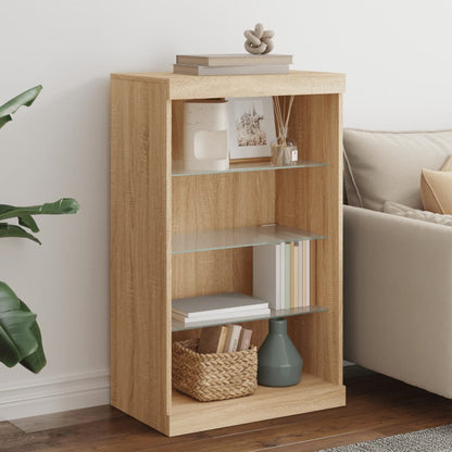 Sideboard mit LED-Leuchten Sonoma-Eiche 60,5x37x100 cm