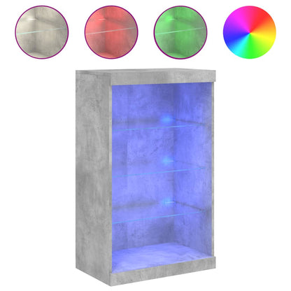 Sideboard mit LED-Leuchten Betongrau 60,5x37x100 cm