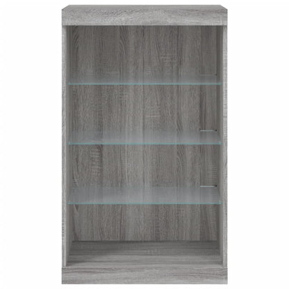 Sideboard mit LED-Leuchten Grau Sonoma 60,5x37x100 cm