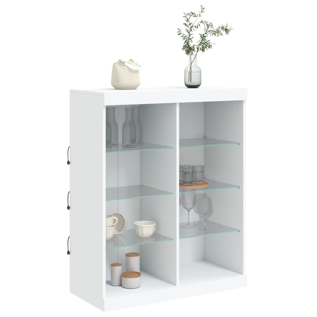 Sideboard mit LED-Leuchten Weiß 81x37x100 cm