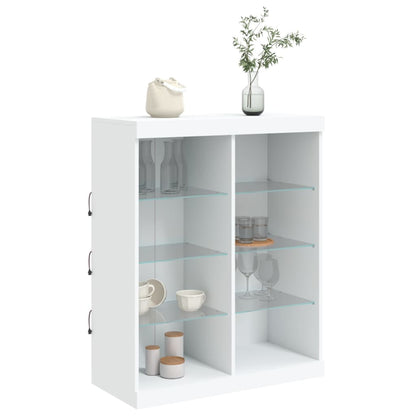 Sideboard mit LED-Leuchten Weiß 81x37x100 cm