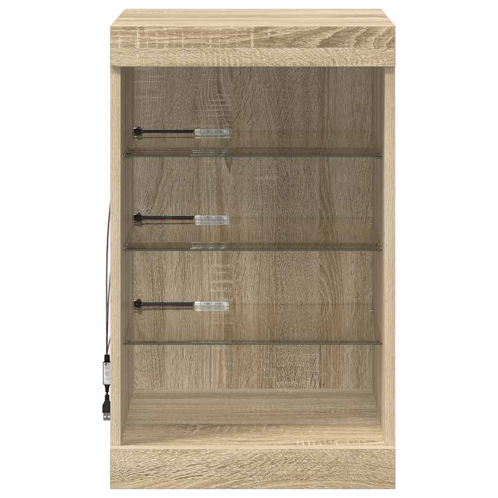 Sideboard mit LED-Leuchten Sonoma-Eiche 41x37x67 cm